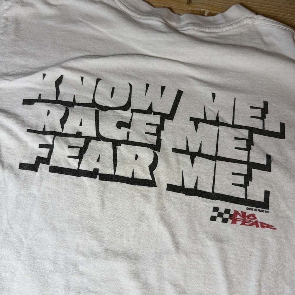 Vintage No Fear T-Shirt Men's L‎ USA Made Single Stitch White Skate Surfwear 90s